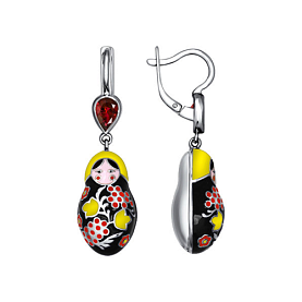 Серьги SOKOLOV - Серебро 925, Фианит, Эмаль (арт. 94021314)