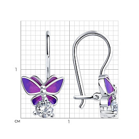 Серьги SOKOLOV - Серебро 925, Фианит, Эмаль (арт. 94021193)