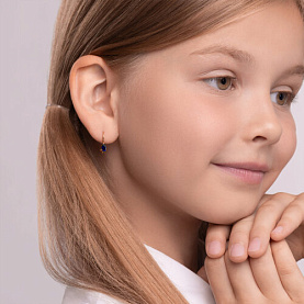 Серьги SOKOLOV - Золото 375, Синтетический сапфир (арт. 37727424)