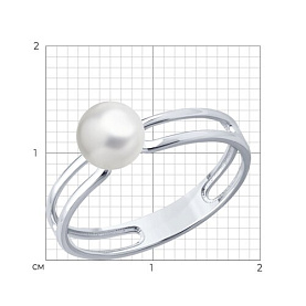 Кольцо Diamant - Серебро 925, Жемчуг имитация (арт. 94-110-02378-1)