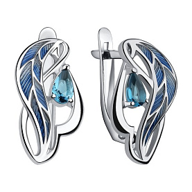 Серьги Talant - Серебро 925, Фианит, Эмаль (арт. 10-79-000Л-17198)