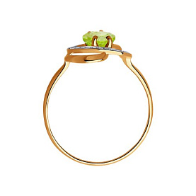 Кольцо SOKOLOV - Золото 585, Фианит, Хризолит (арт. 715975)
