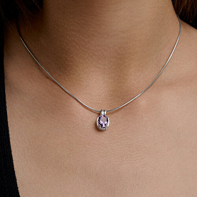 Подвеска SOKOLOV - Серебро 925, Фианит, Аметист (арт. 92030855)