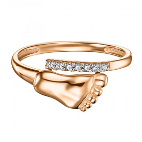 Кольцо golden glob - Золото 585, Фианит (арт. КЛ-4616,5бцФз585)