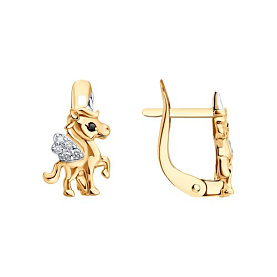 Серьги SOKOLOV - Золото 585, Фианит (арт. 0201037)