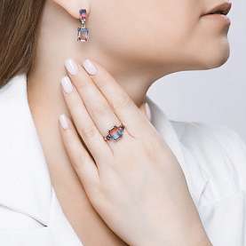 Кольцо SOKOLOV - Серебро 925, Синтетический ситалл , Фианит (арт. 92011725)