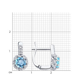 Серьги SOKOLOV - Серебро 925, Топаз, Фианит (арт. 92023170)