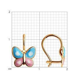 Серьги SOKOLOV - Золото 585, Эмаль (арт. 027347)