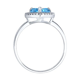 Кольцо SOKOLOV - Серебро 925, Топаз, Фианит (арт. 92014596)