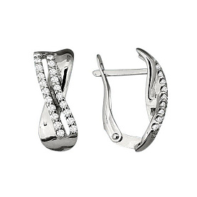 Серьги Аквамарин - Серебро 925, Фианит (арт. 42851А.5)