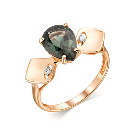 Кольцо ЮК Гранат - Золото 585, Топаз, Фианит (арт. 11803296)