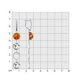 Серьги Diamant - Серебро 925, Янтарь пресс. (арт. 94-321-00337-1)