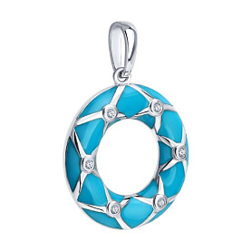 Подвеска Diamant - Серебро 925, Фианит, Эмаль (арт. 94-130-00235-1)