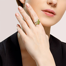 Кольцо SOKOLOV - Серебро 925, Хризолит (арт. 92010615)