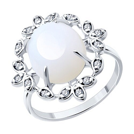 Кольцо SOKOLOV - Серебро 925, Опалит, Фианит (арт. 83010160)
