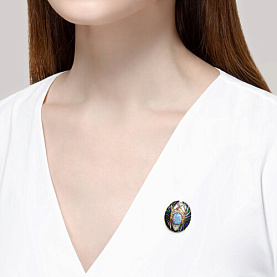 Брошь Diamant - Серебро 925, Синтетический опал , Фианит, Эмаль (арт. 93-340-01804-1)