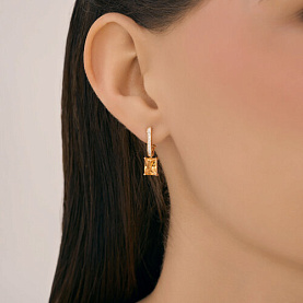 Серьги SOKOLOV - Золото 585, Топаз, Фианит (арт. 729130)