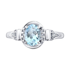 Кольцо SOKOLOV - Серебро 925, Топаз, Фианит (арт. 92014862)