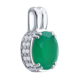 Подвеска SOKOLOV - Серебро 925, Агат, Фианит (арт. 92030864)