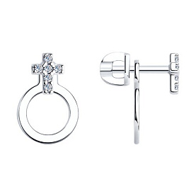 Серьги SOKOLOV - Серебро 925, Фианит (арт. 94025642)