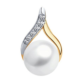 Подвеска SOKOLOV - Золото 375, Жемчуг культивированный, Фианит (арт. 37793153)