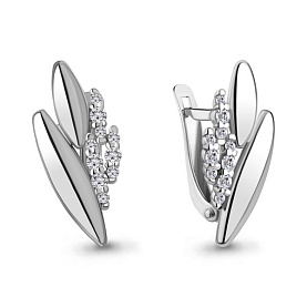 Серьги Аквамарин - Серебро 925, Фианит (арт. 49825А.5)