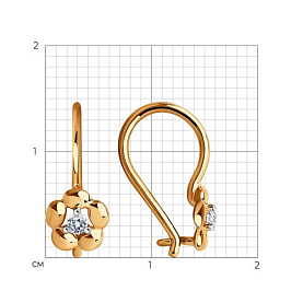 Серьги SOKOLOV - Золото 375, Фианит (арт. 31-120-01487-1)