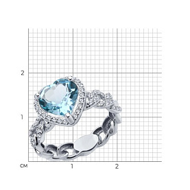 Кольцо SOKOLOV - Золото 585, Топаз, Фианит (арт. 716387-3)