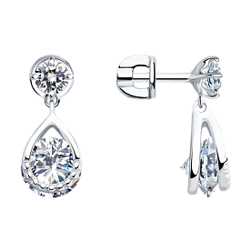 Серьги SOKOLOV - Серебро 925, Фианит (арт. 94023189)