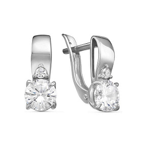 Серьги Красная пресня - Серебро 925, Фианит (арт. 33810082Д)