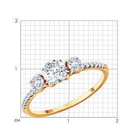 Кольцо SOKOLOV - Золото 585, Фианит (арт. 019884)