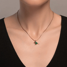 Подвеска SOKOLOV - Золото 375, Агат, Синтетический сапфир , Фианит (арт. 37732377)