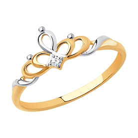 Кольцо SOKOLOV - Золото 375, Фианит (арт. 31-110-01003-1)