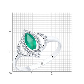 Кольцо SOKOLOV - Серебро 925, Агат, Фианит (арт. 92011842)