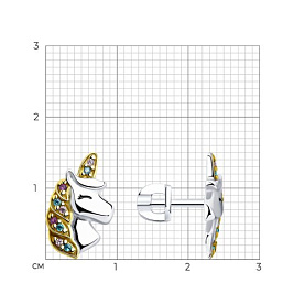 Серьги SOKOLOV - Серебро 925, Фианит, Эмаль (арт. 94025706)