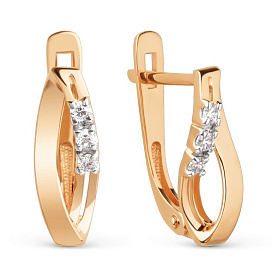 Серьги ЮФ Династия - Золото 585, Фианит (арт. 027822-1102)