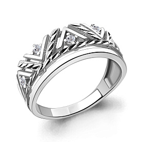 Кольцо Аквамарин - Серебро 925, Фианит (арт. 68845А.5)