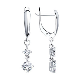 Серьги SOKOLOV - Серебро 925, Фианит (арт. 94022006)