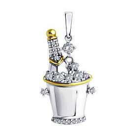 Подвеска SOKOLOV - Серебро 925, Фианит (арт. 94033236)