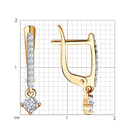 Серьги SOKOLOV - Золото 585, Фианит (арт. 027477)