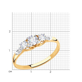 Кольцо SOKOLOV - Золото 375, Фианит (арт. 31-110-00303-1)