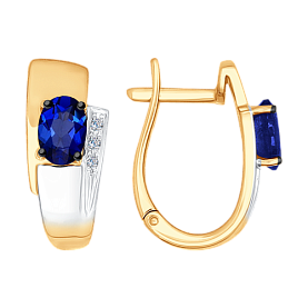 Серьги SOKOLOV - Золото 585, Сапфир, Бриллиант (арт. 2020862)