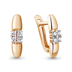 Серьги Аквамарин - Серебро 925, Фианит (арт. 46123А.6)