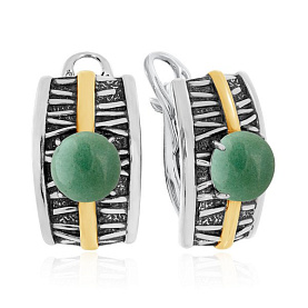 Серьги KRASNOE - Серебро 925, Авантюрин (арт. 2317361754-1-60)