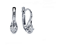 Серьги Platinum Lab. - Платина 950, Бриллиант (арт. ПС-202-01)