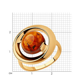 Кольцо SOKOLOV - Серебро 925, Янтарь пресс. (арт. 83010057)