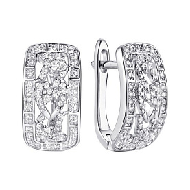 Серьги FRESH - Серебро 925, Фианит (арт. CZ-E02932-X-W-X-X-W)