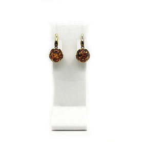 Серьги Янтарная волна - Серебро 925, Янтарь (арт. 821852)