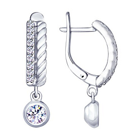 Серьги SOKOLOV - Серебро 925, Фианит (арт. 94022834)