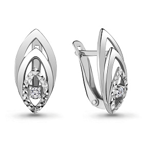 Серьги Аквамарин - Серебро 925, Фианит (арт. 48032А.5)